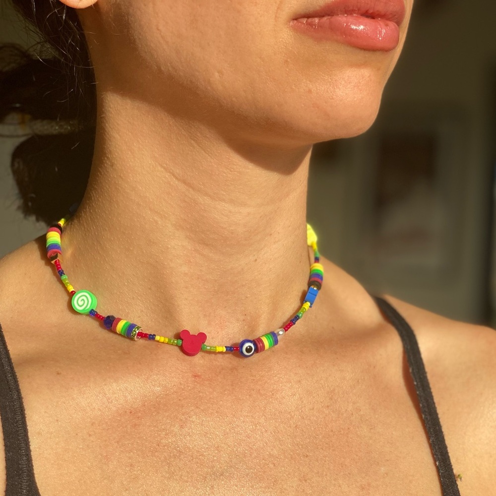 Mickey Mouse beaded choker‎ necklace - Picture 4 of 14